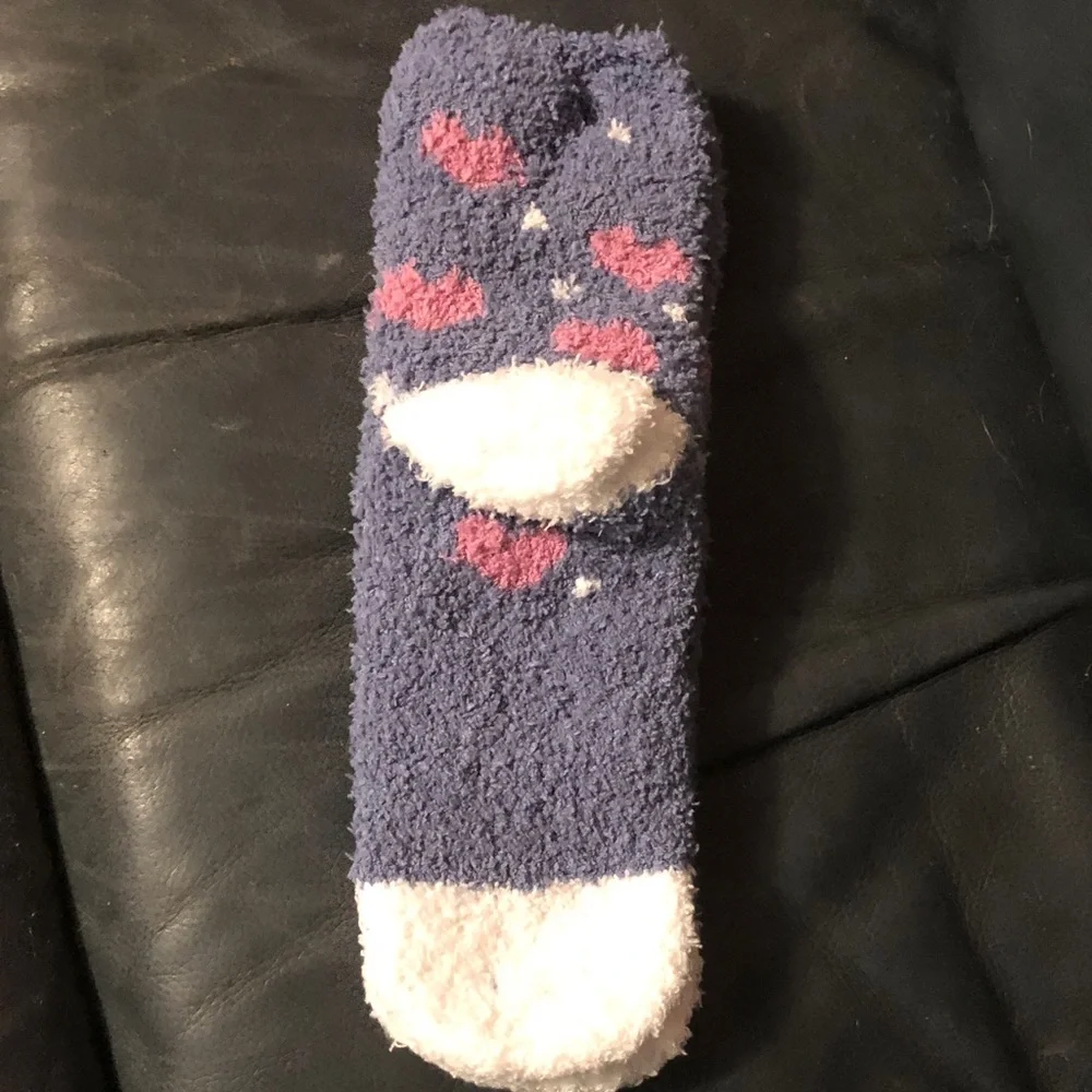Kohl's Cozy Blue and Pink Heart Socks